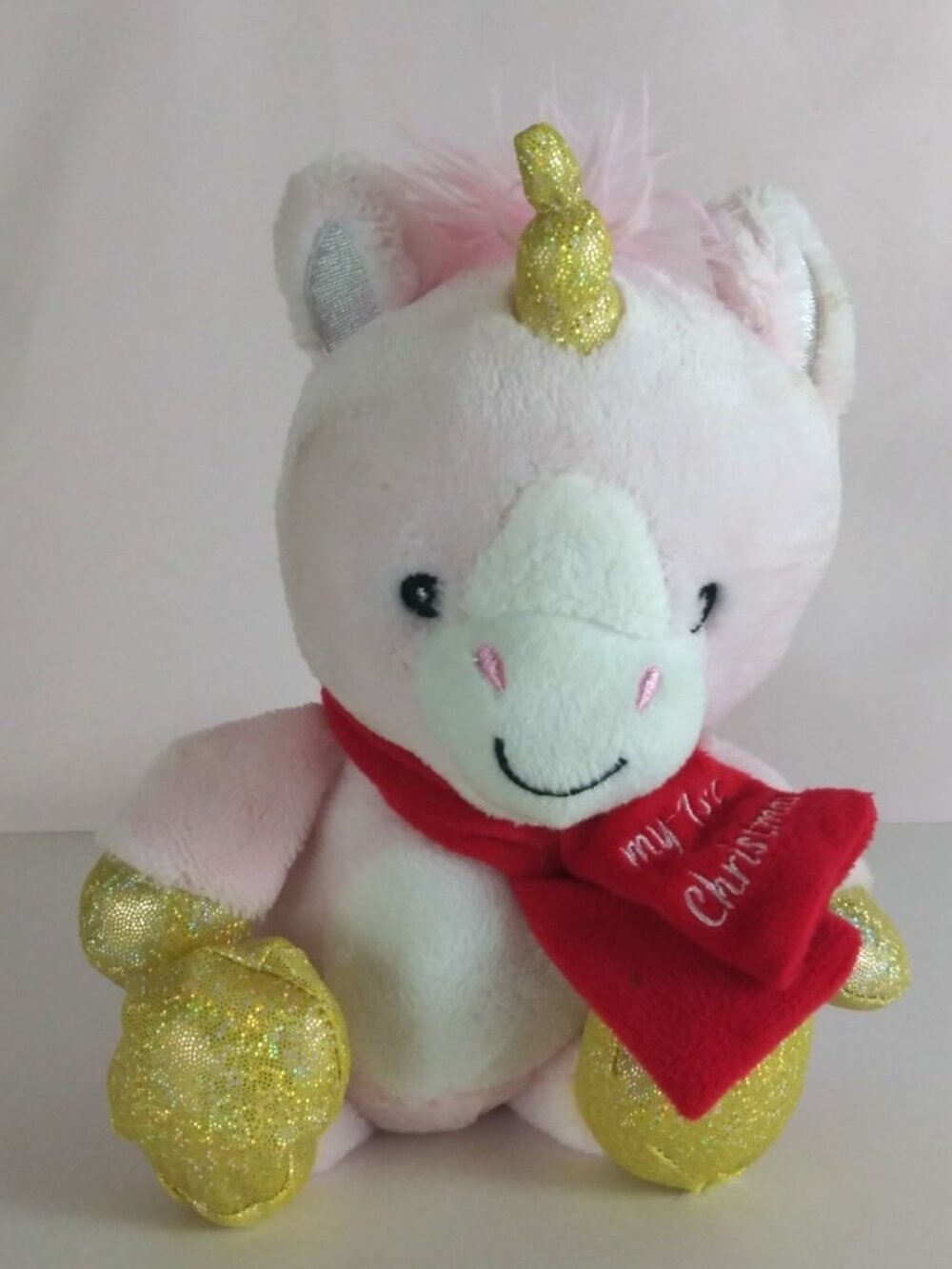 Holiday Time My 1'st Christmas Pink Unicorn Soft 8" Plush